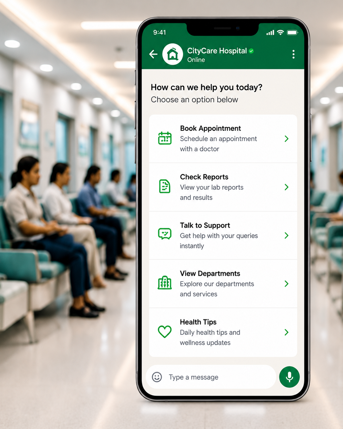 Hospital Solution WhatsApp Platform